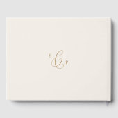 Delicate Gold- en Cream-monogram Ruwelijk Gastenboek (Achterkant)