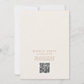 Delicate Gold en Cream QR Code Terug Bruiloft Kaart (Achterkant)