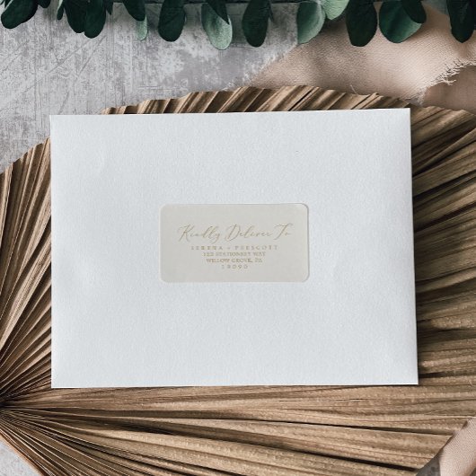 Delicate Gold- en Cream RSVP-Adresetiketten Etiket