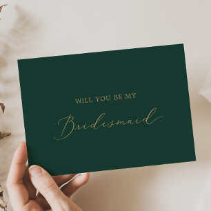 Delicate Gold en Green Bridesmaid-voorstel Kaart