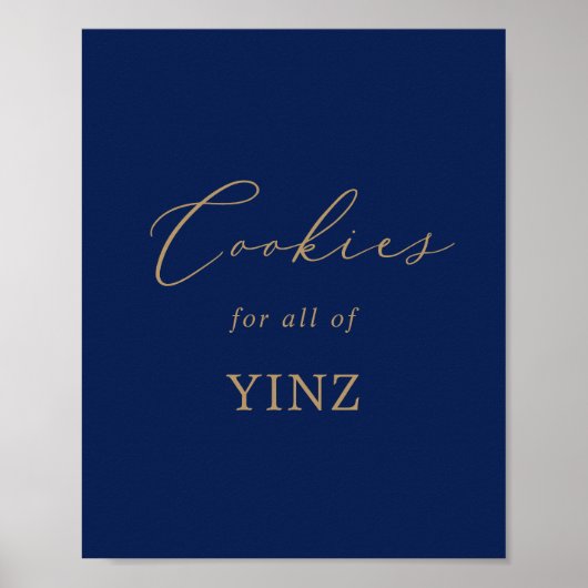 Delicate Gold en Navy Cookies voor heel Yinz Poster (Voorkant)