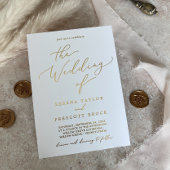 Delicate Gold Foil kalligrafie Het huwelijk van Folie Uitnodiging