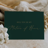 Delicate Gold Green Matron of Honor proposal Kaart