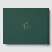 Delicate Gold Groene Monogram Terug Le Mariage De Gastenboek (Achterkant)
