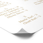 Delicate Gold Horizontale Alfabetische Zitplaatsen Poster (Hoek)