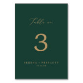 Delicate Gold-kalligrafie | Groene tabel nr. Kaart (Achterkant)