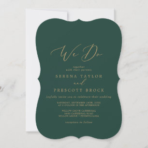 Delicate Gold-kalligrafie Groene we doen een wed Kaart