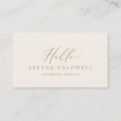 Delicate Gold-kalligrafie | HALLO Visitekaartje (Voorkant)