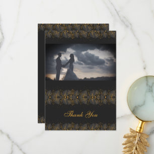 Delicate Gold Leaves Bedankkaart