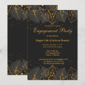 Delicate Gold Leaves Invitation Kaart (Voorkant / Achterkant)