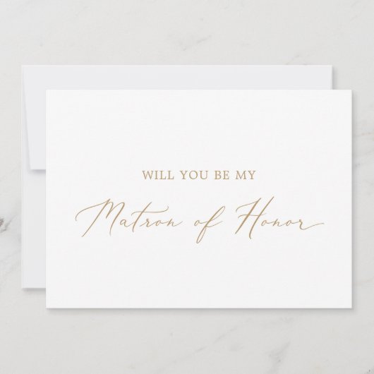 Delicate Gold Matron of Honor proposal Kaart (Voorkant)
