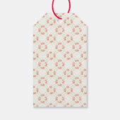 Delicate Gold Scrollwork & Pink Roses Floral Cadeaulabel (Achterkant)