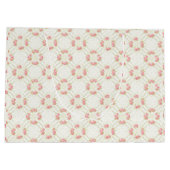 Delicate Gold Scrollwork & Pink Roses Floral Groot Cadeauzakje (Achterkant)