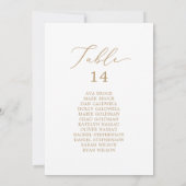 Delicate Gold Table Number Seating Chart Kaarten (Achterkant)