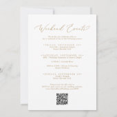 Delicate Gold Weekend Evenementen QR Code Bruiloft Kaart (Achterkant)