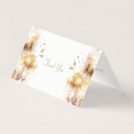 Delicate Golden Floral Bedankt Card Kaart