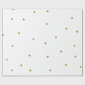 Delicate Golden Hearts Confetti Stippen Wit Cadeaupapier (Vlak)