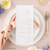 Delicate Goud Elegant Modern Script Bruiloft Menu