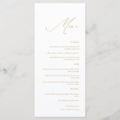 Delicate Goud Elegant Modern Script Bruiloft Menu (Voorkant)