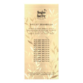 Delicate gouden bladeren geborsteld metaal service reclamekaart (Voorkant)