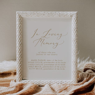 Delicate Gouden Crème Liefdevolle Herinnering Trou Poster