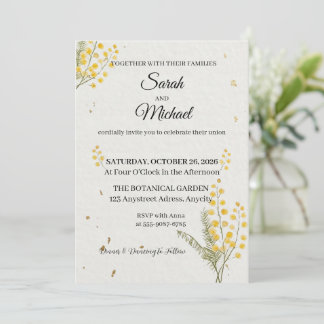 Delicate Gouden Wilde Bloem Kaart