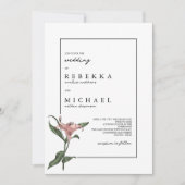 Delicate Green Pink Lily Spring Flower Wedding Kaart (Voorkant)