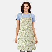 Delicate Greenery Cream n Blush Botanical Pattern Schort (Gedragen)