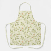 Delicate Greenery Cream n Blush Botanical Pattern Schort (Voorkant)