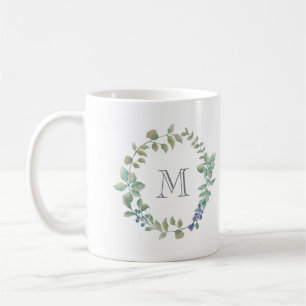 Delicate Greenery   Waterverf Wreator en Monogram Koffiemok