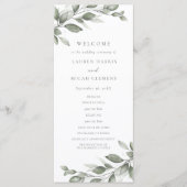 Delicate Greenery Wedding Programme Programma (Voorkant)