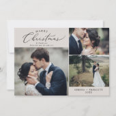 Delicate Greige Marry Kerstbruiloft Dank je Feestdagenkaart (Voorkant)