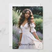 Delicate Grey Wreath Flowers Feathers & Leaves Kaart (Achterkant)