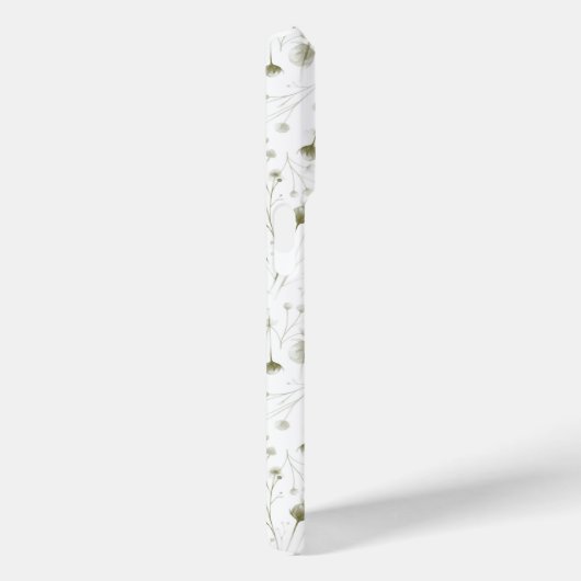 Delicate Groene Bloemen iPhone Case met Soft Botan (Achterkant / Rechts)
