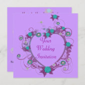 Delicate Heart Wedding Invitation Kaart (Voorkant / Achterkant)
