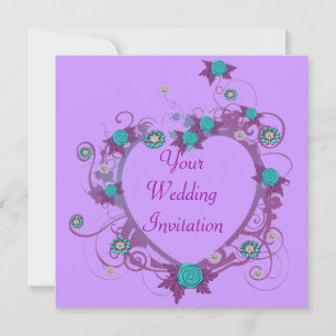 Delicate Heart Wedding Invitation Kaart