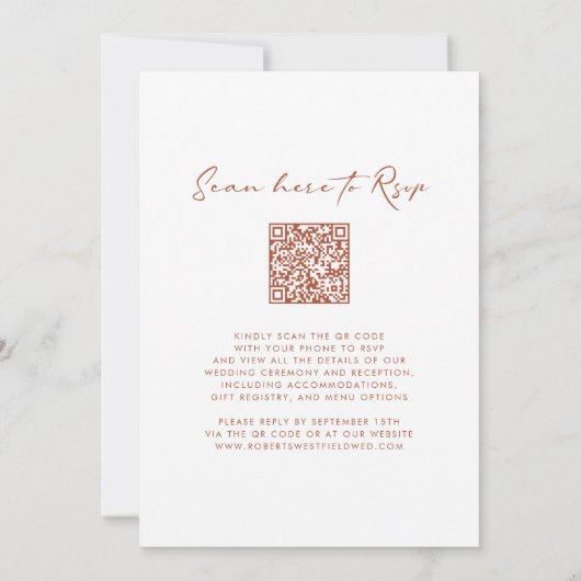 Delicate herfst Wildbloemen QR Code RSVP bruiloft Kaart (Achterkant)