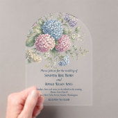 Delicate Hydrangea Flowers Wedding Acryl Uitnodigingen (Insitu (Draagbaar))