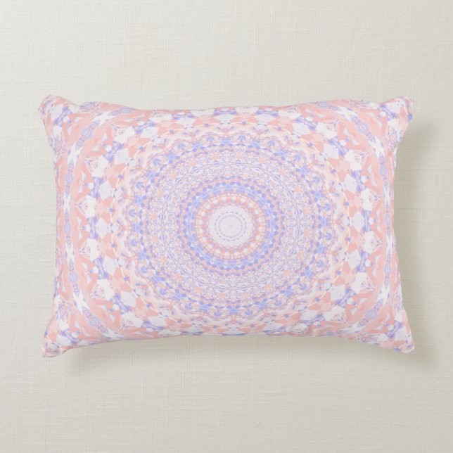 Delicate ingewikkelde  pastel Abstracte mandala Accent Kussen (Voorkant)