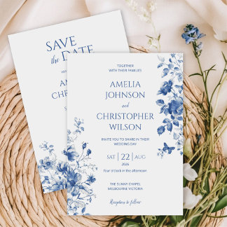 Délicate invitation de mariage élégante dans les c