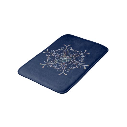 Delicate Iridescent Snowflake Bath Mat (Gekanteld)