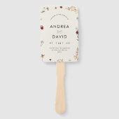 Delicate Ivoren Wilde Bloemen Script Trouwprogramm Handwaaier (Voorkant)