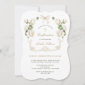 Delicate Ivory Roses Frame Confirmation Kaart (Voorkant)