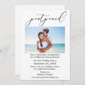 Delicate kalligrafie bruiloft uitgestelde fotokaar save the date (Voorkant / Achterkant)