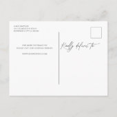 Delicate Kalligrafie Foto Bruiloft Save the Date Uitnodiging Briefkaart (Achterkant)