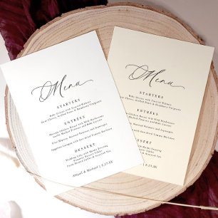 Delicate kalligrafie Moderne romantische bruiloft Menu