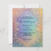 Delicate kant bruiloft uitnodiging (Voorkant)