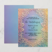 Delicate kant bruiloft uitnodiging (Voorkant / Achterkant)