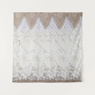 Delicate Kanten Stof Textuur Achtergrond Wandkleed