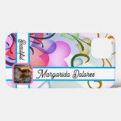 Delicate kleurrijke harten, aangepaste foto & naam Case-Mate iPhone case (Achterkant (horizontaal))